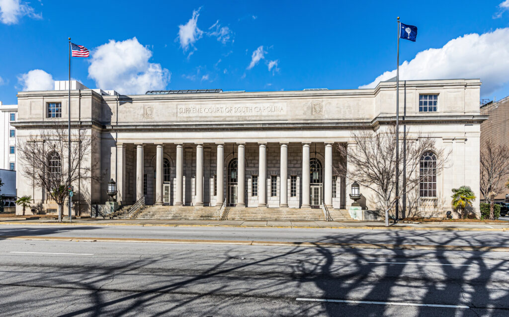 COLUMBIA SC USA-7 JANUARY 2020 The South Carolina Supreme Court building was originally built as a US Post Office Finished in 1921 it is a two-story Neo-Classical style